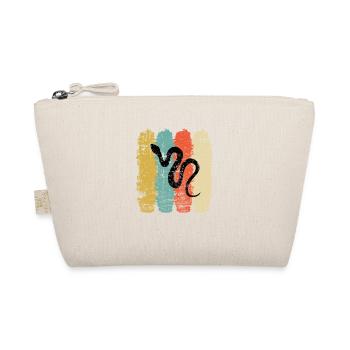 Snake Retro Reptile Python Gift idea - Organic Pouch - nature - Front