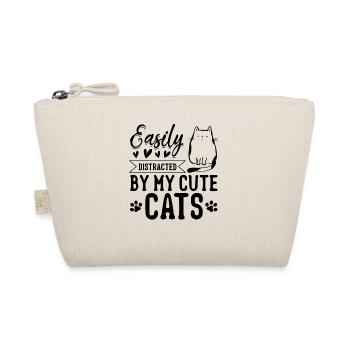 Cat Lover Cute Cats I Easily Distracted By My Cute - Bio-Täschchen - Natur - Vorne