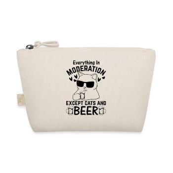Tout avec modération sauf les chats et la bière I Funny Cat - Trousse biologique - nature - Devant