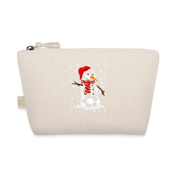 Football Player Snowman Xmas PJs Christmas - Organic Pouch - nature - Front