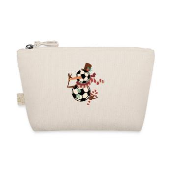 Fußballspieler Schneemann Xmas PJs Weihnachten - Bio-Täschchen - Natur - Vorne