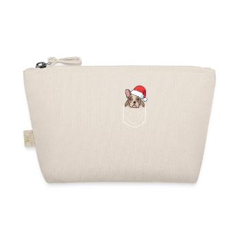 Bag French Bulldog Santa Dog Christmas - Organic Pouch - nature - Front
