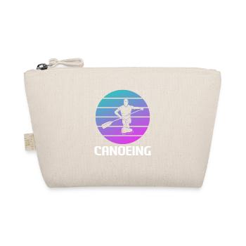 Retro Vintage Classic Canoeing Canoe Canoeist - Organic Pouch - nature - Front