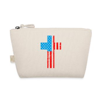 American Flag Cross Christianity USA - Bio-Täschchen - Natur - Vorne