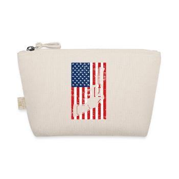 USA American Flag Gun Revolver Shooting Range - Bio-Täschchen - Natur - Vorne