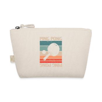 Retro Vintage Classic Ping Pong Table Tennis - Organic Pouch - nature - Front