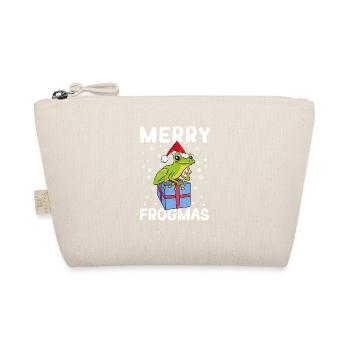 Merry Frogmas Weihnachtspyjamas Weihnachtsmannmütz - Bio-Täschchen - Natur - Vorne