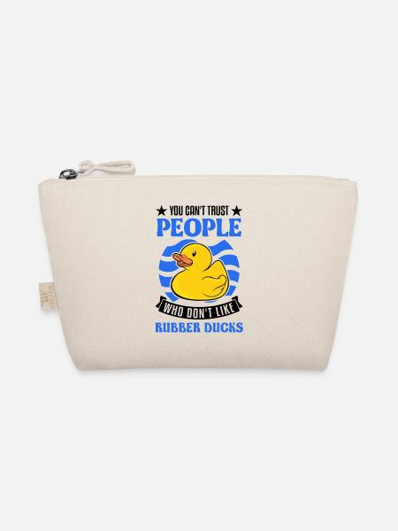 Rubber Duck Gift Squeaky Duck Bathing Duck - Organic Pouch - nature