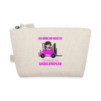 Staplerfahrerin Damen Gabelstapler Stapler - Bio-Täschchen - Natur - Vorne