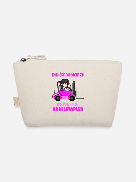 Staplerfahrerin Damen Gabelstapler Stapler - Bio-Täschchen - Natur - Vorne