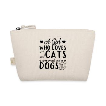 Amoureux des chats Amoureux des chiens Je suis une fille - Trousse biologique - nature - Devant