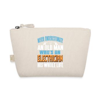 Never Underestimate Old Man Who's AN Electrician - Bio-Täschchen - Natur - Vorne