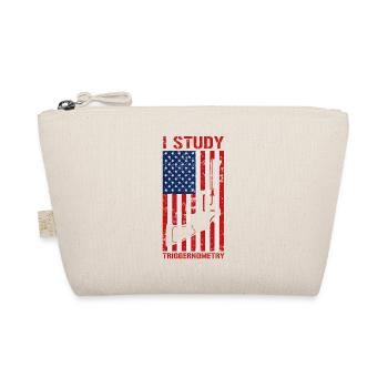 I Study Triggernometry USA Flag Gun Revolver - Bio-Täschchen - Natur - Vorne