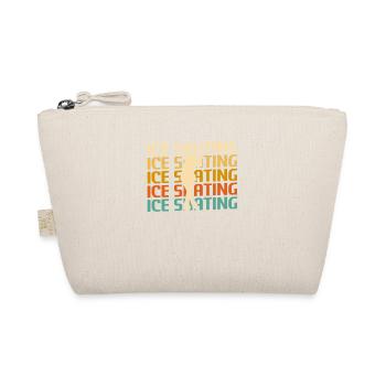 Retro Vintage Classic Ice Skating Skater - Organic Pouch - nature - Front