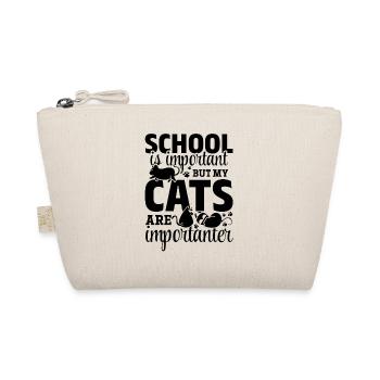 School is important, but my cats are important - Organic Pouch - nature - Front