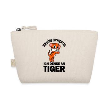 Tiger Spruch lustig - Ich denke an Tiger - Bio-Täschchen - Natur - Vorne