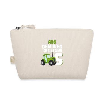 Aus Dem Weg Ich Bin Schon 5 Traktor Geburtstag Kin - Bio-Täschchen - Natur - Vorne
