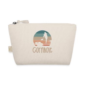 Retro Vintage Classic Cornhole Player - Organic Pouch - nature - Front