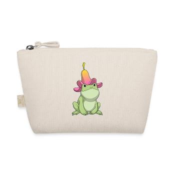 Frog Plumeria - Organic Pouch - nature - Front