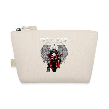 Skelett Totenkopf Motorrad Motorradfahrer - Bio-Täschchen - Natur - Vorne