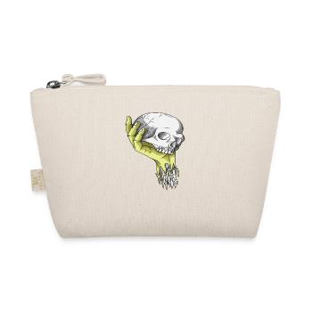 Skelett Totenkopf Schwarz - Bio-Täschchen - Natur - Vorne