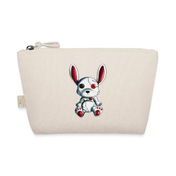 Rabbit Heart Halloween Scary Rabbit Stuffed Animal Design - Organic Pouch - nature - Front