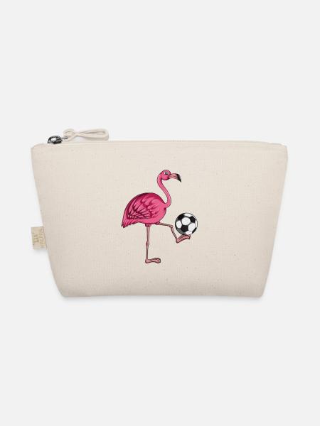 Fussballtrainer Fussballspieler Flamingo Fussball - Bio-Täschchen - Natur