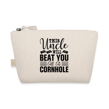 Onkel Cornhole Sackloch Bean Bag Spieler Familie - Bio-Täschchen - Natur - Vorne