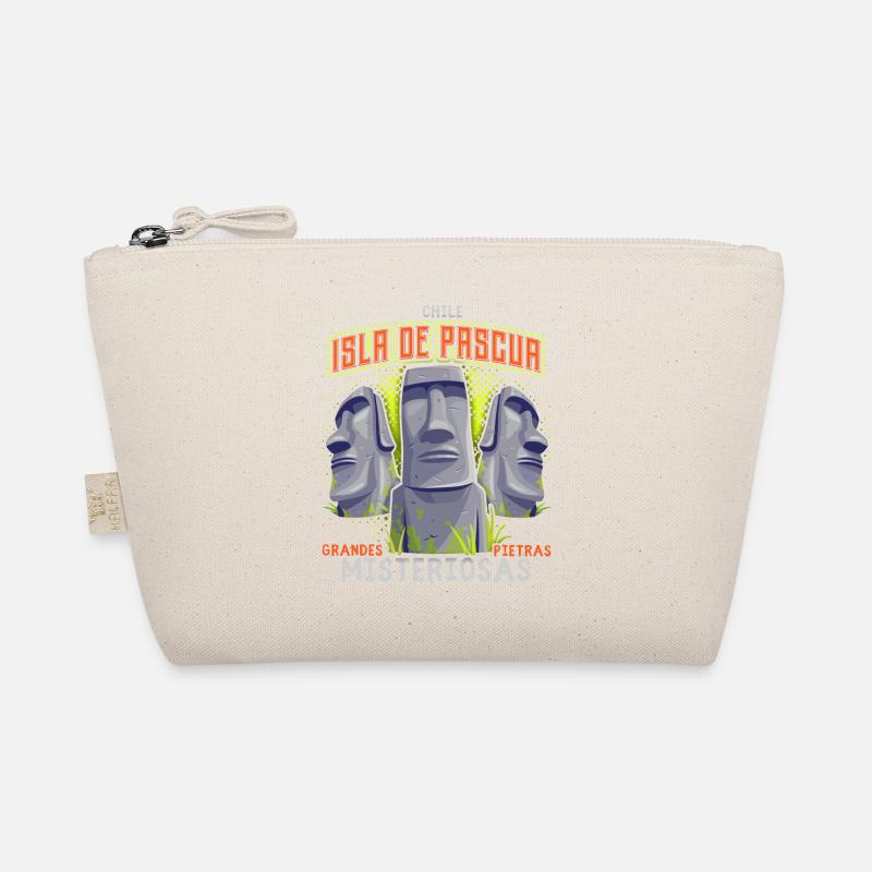 Moai, Stone Heads, Easter Island Rapa-Nui Organic Pouch