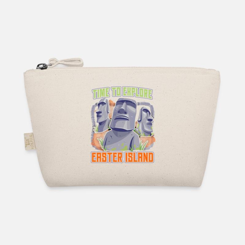 Stone Heads, Moai, Easter Island Rapa-Nui Organic Pouch