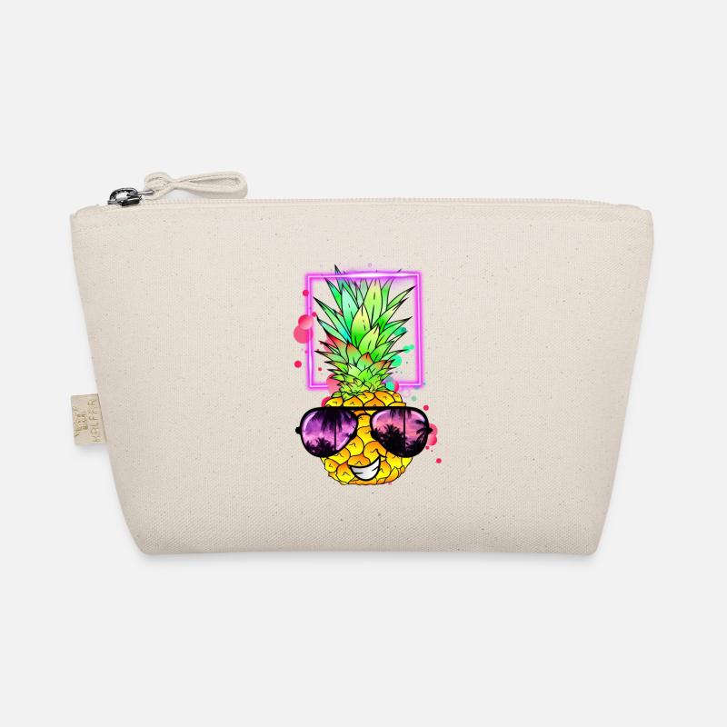 cool pineapple retro neon Organic Pouch