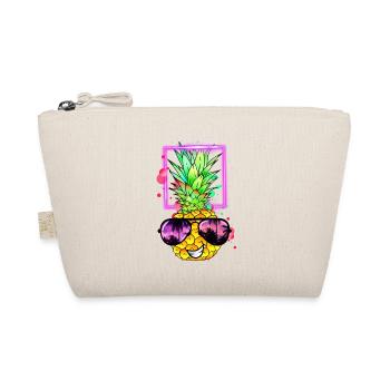 coole Ananas Retro Neon - Bio-Täschchen - Natur - Vorne