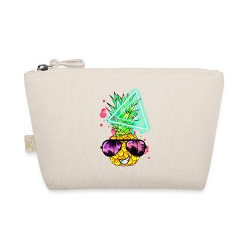 Funny Pineapple Neon Retro - Organic Pouch - nature - Front