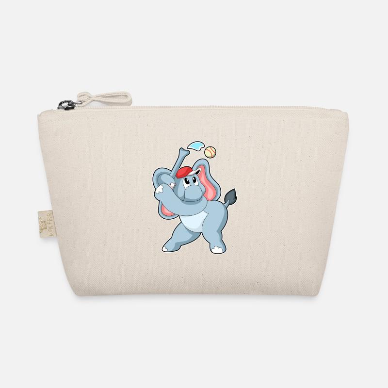 Elefant beim Baseball Bio-Täschchen