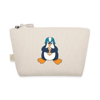 Pinguin American Football Sport - Bio-Täschchen - Natur - Vorne