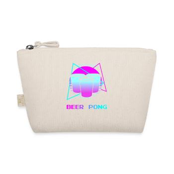 Retro Vintage Classic Beer Pong Drinking Game - Organic Pouch - nature - Front