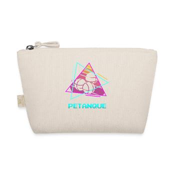 Retro Vintage Classic Petanque Player - Organic Pouch - nature - Front