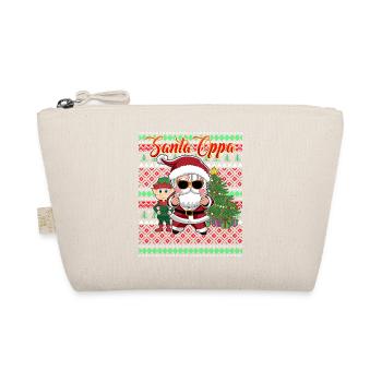 Cute Elf and Santa K-Pop Style Christmas - Organic Pouch - nature - Front