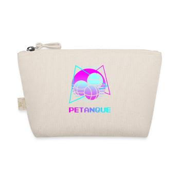 Retro Vintage Classic Petanque Player - Organic Pouch - nature - Front