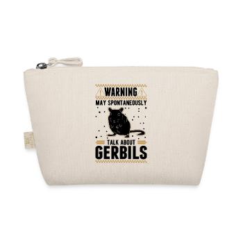 Warning Gerbil racing rat gerbil - Organic Pouch - nature - Front