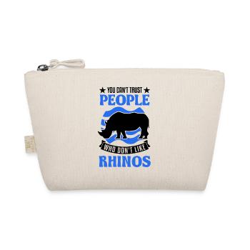 Nashorn Geschenk Rhino Rhinozeros - Bio-Täschchen - Natur - Vorne