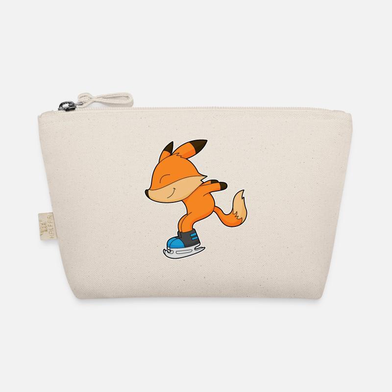 Fuchs beim Eislaufen mit Schlittschuhe Bio-Täschchen