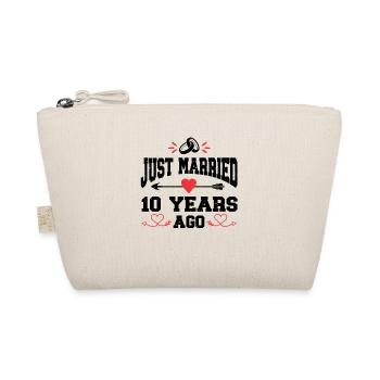 Just Married 10 Years Ago 10th Wedding Anniversary - Organic Pouch - nature - Front