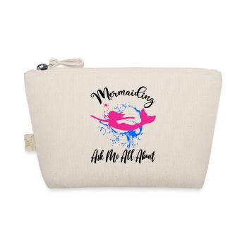 Ask Me All About Mermaiding Mermaid Themed Swimmin - Organic Pouch - nature - Front