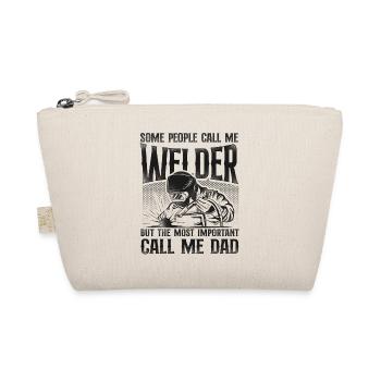 Welder Welding Dad Father Vintage - Organic Pouch - nature - Front