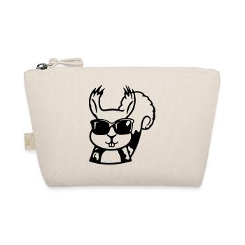 Squirrel with Sunglasses Vector Funny - Organic Pouch - nature - Front