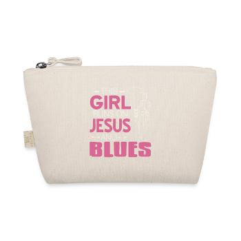 This Girl Runs On Jesus & Blues Cool Retro - Organic Pouch - nature - Front