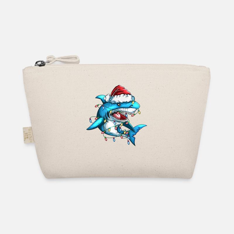 Christmas Tree Shark Christmas Cap Light Decoration Organic Pouch