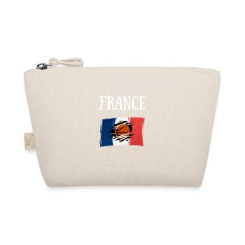 basket france basketball homme cadeau personnalisé - Trousse biologique - nature - Devant