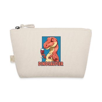 Dinosaufier Dinosaurier mit Wein - Bio-Täschchen - Natur - Vorne